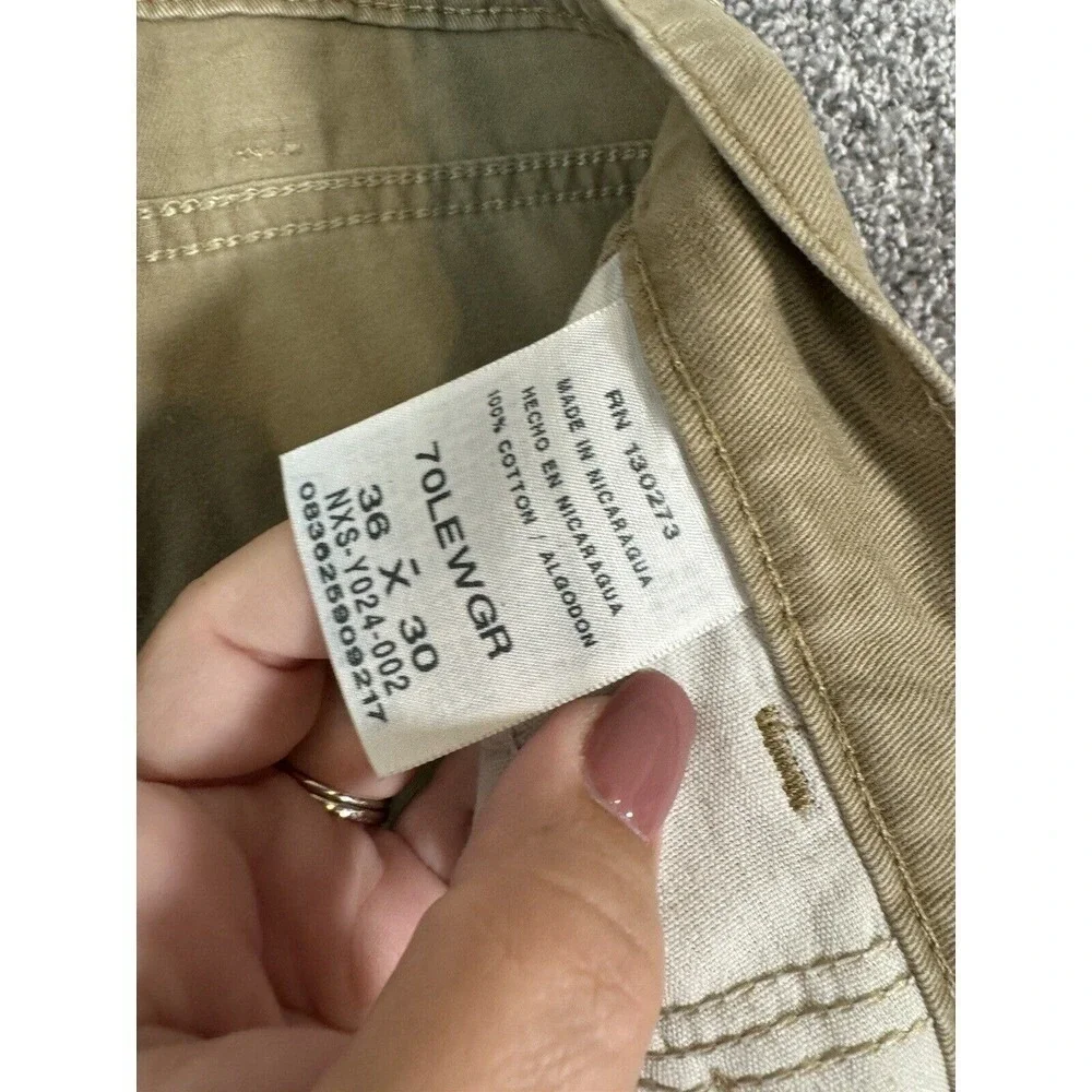 Vtg Wrangler Cargo Khaki Pants Relaxed Fit Canvas Mens 36x30 Workwear Y2k Chore